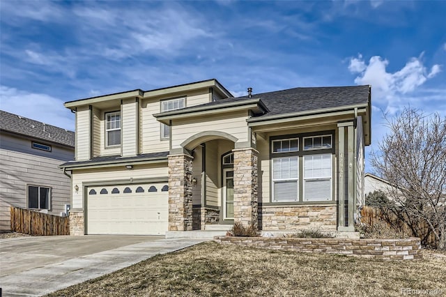 view of front of house featuring a garage