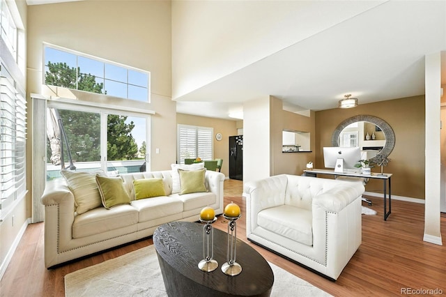 2567 Cutters Cir Unit 101, Castle Rock, CO 80108 - living area featuring wood finished floors and baseboards