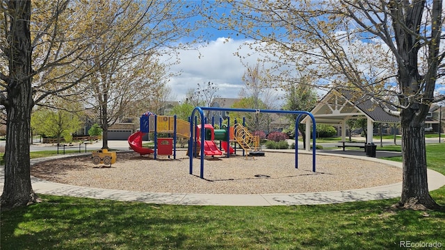 view of community jungle gym