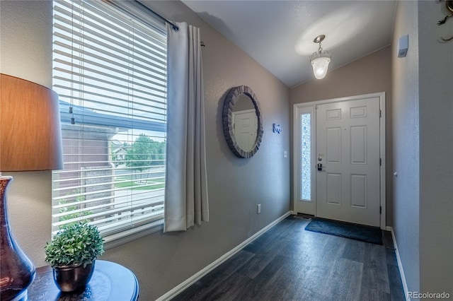 123 Blue Stem St, Brighton, CO 80601 - foyer entrance with dark wood finished floors and lofted ceiling
