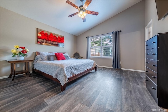 123 Blue Stem St, Brighton, CO 80601 - bedroom with lofted ceiling, wood finished floors, and ceiling fan
