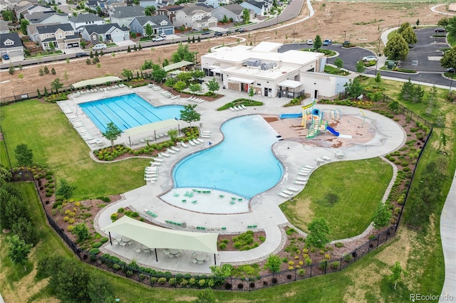 123 Blue Stem St, Brighton, CO 80601 - drone / aerial view of a pool area