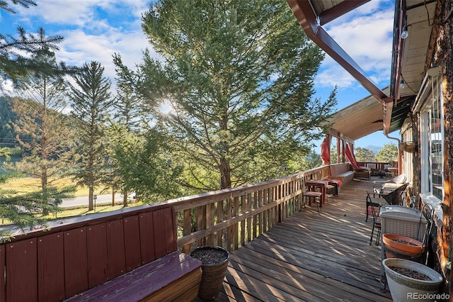 27425 Spruce Ln, Evergreen, CO 80439 - view of wooden deck