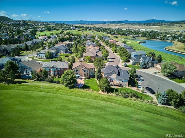 1328 Double Eagle Ct, Castle Rock, CO 80104 - aerial perspective of suburban area with a water and mountain view and a golf club