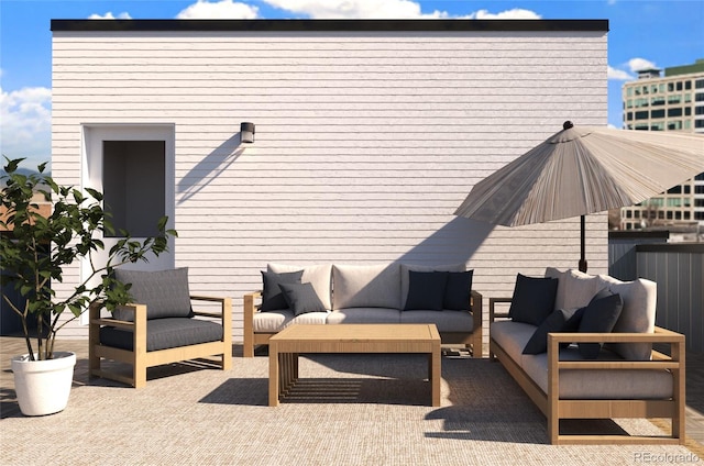 view of patio / terrace featuring an outdoor hangout area