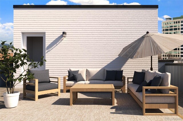 view of patio featuring outdoor lounge area