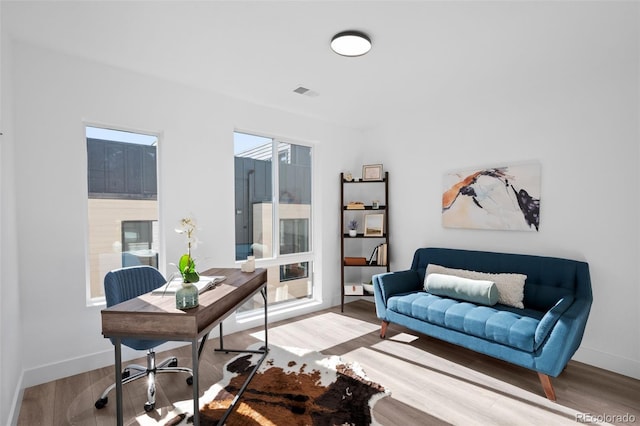 office featuring light hardwood / wood-style floors