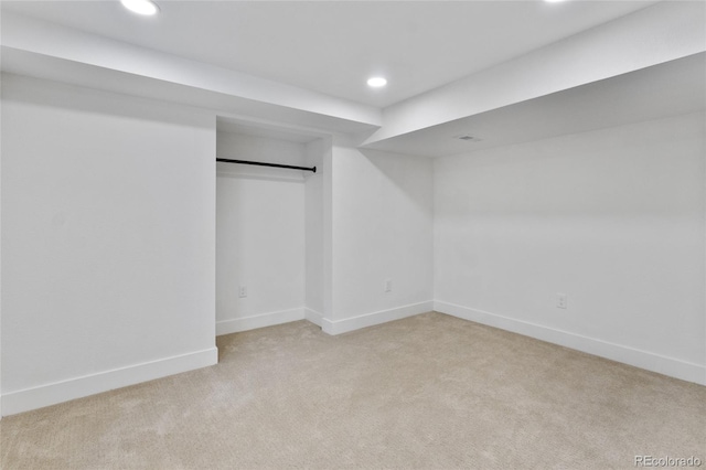 4650 S Idalia St, Aurora, CO 80015 - unfurnished bedroom featuring light carpet, recessed lighting, baseboards, and a closet