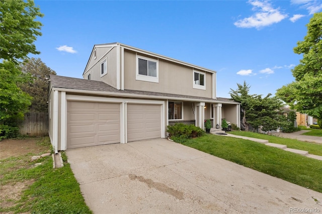 4650 S Idalia St, Aurora, CO 80015 - traditional home with concrete driveway, a shingled roof, and an attached garage