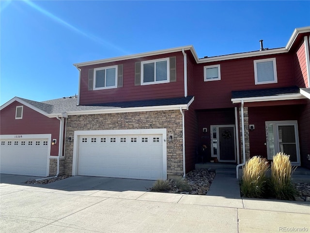 view of front of house with a garage