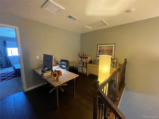 office featuring dark hardwood / wood-style floors