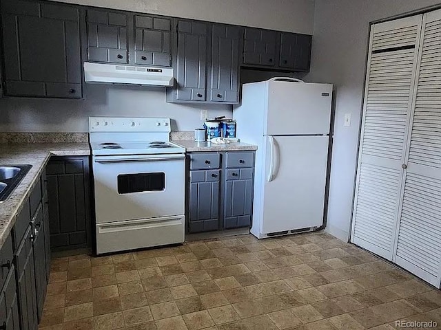 kitchen featuring sink and white appliances