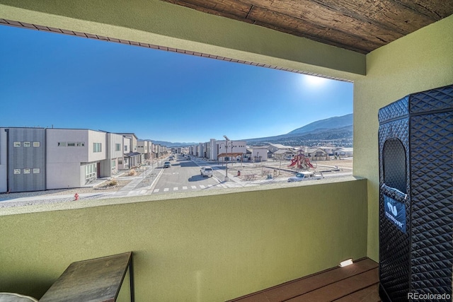 balcony with a mountain view