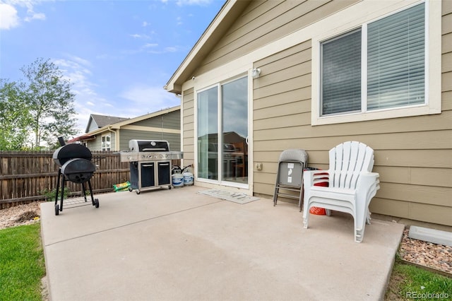 view of patio / terrace with area for grilling