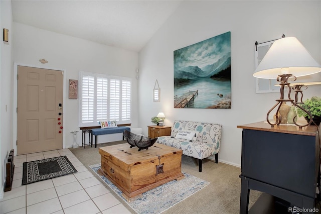 interior space featuring lofted ceiling