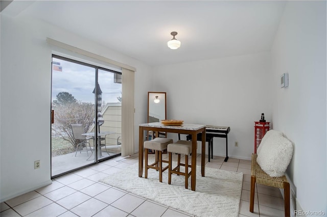 view of tiled dining area