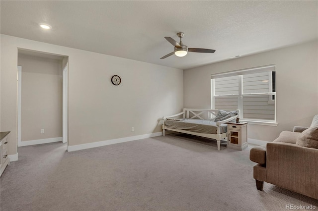 9836 Banner Peak St, Littleton, CO 80125 - living area with carpet, a ceiling fan, baseboards, and recessed lighting