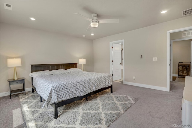 9836 Banner Peak St, Littleton, CO 80125 - carpeted bedroom featuring baseboards, recessed lighting, and a ceiling fan