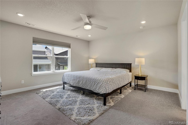 9836 Banner Peak St, Littleton, CO 80125 - bedroom with carpet, baseboards, a ceiling fan, and recessed lighting