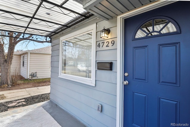 view of doorway to property