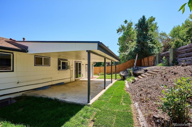 view of yard with a patio