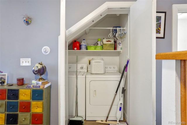 2087 S Grant St, Denver, CO 80210 - clothes washing area with washing machine and clothes dryer and laundry area