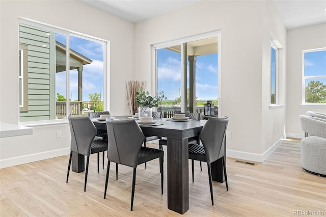 5970 S Platte Canyon Dr, Littleton, CO 80123 - dining space with baseboards and light wood-type flooring
