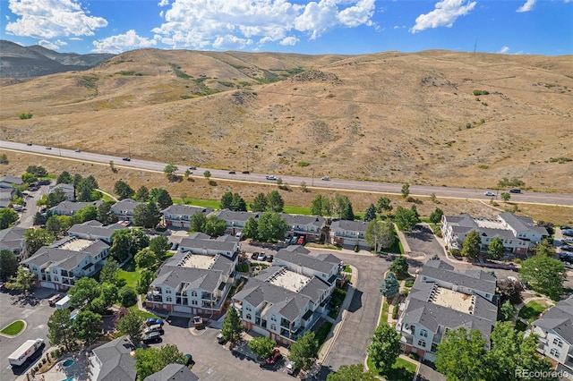 aerial view with a mountain view