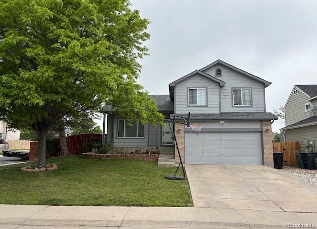 12119 Forest St, Thornton, CO 80241 - view of front of house with driveway, a garage, brick siding, and roof with shingles
