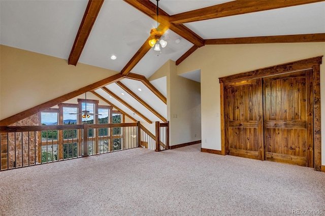 1424 Bluestem Way, Fairplay, CO 80440 - unfurnished living room with a ceiling fan, carpet flooring, and recessed lighting