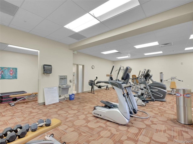 3144 S Wheeling Way Unit 206, Aurora, CO 80014 - gym with carpet flooring and a drop ceiling