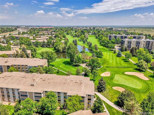 3144 S Wheeling Way Unit 206, Aurora, CO 80014 - drone / aerial view of a local golf course and a nearby body of water