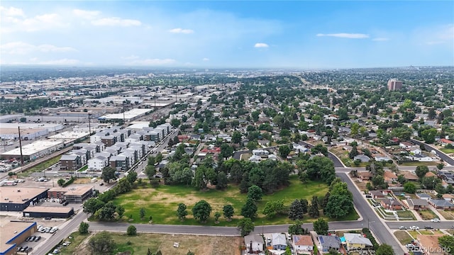 598 S Navajo St, Denver, CO 80223 - aerial view of property and surrounding area with nearby suburban area
