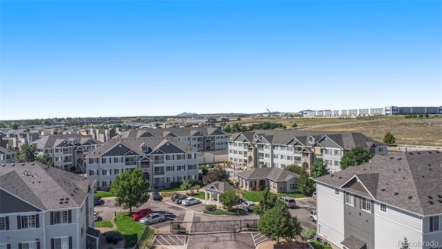 drone / aerial view with a residential view