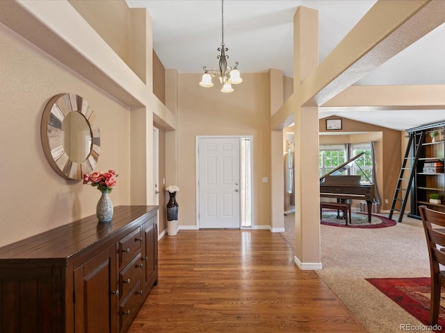 885 Sage Sparrow Cir, Highlands Ranch, CO 80129 - entryway featuring a chandelier and wood finished floors