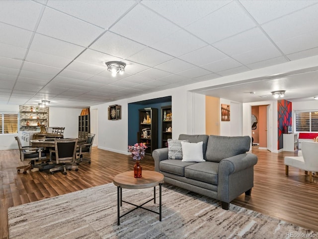 885 Sage Sparrow Cir, Highlands Ranch, CO 80129 - living room featuring wood finished floors and a drop ceiling