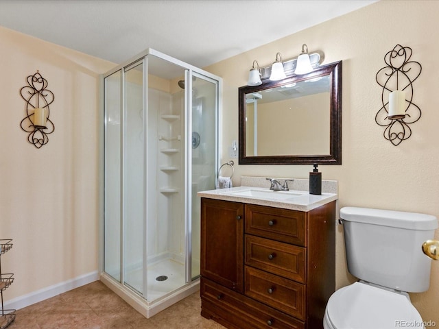 885 Sage Sparrow Cir, Highlands Ranch, CO 80129 - full bath with a stall shower, vanity, and tile patterned floors