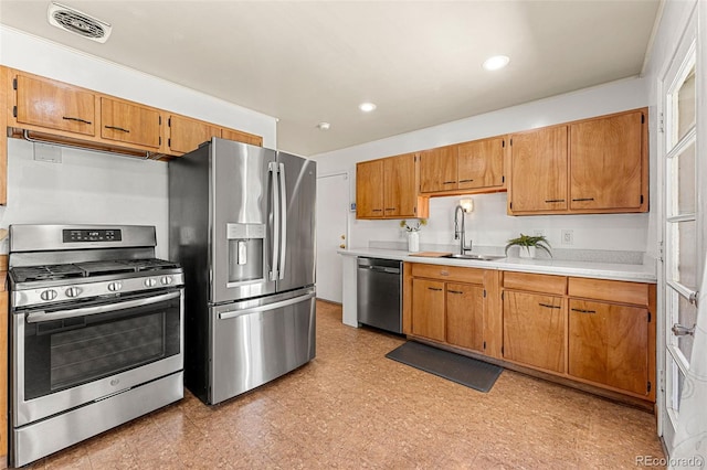 kitchen with stainless steel appliances and sink