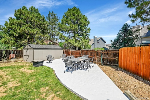 3163 E 133rd Ave, Thornton, CO 80241 - fenced backyard with a patio and a shed