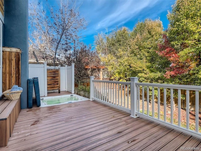 930 Kearney St, Denver, CO 80220 - wooden terrace featuring an outdoor hot tub