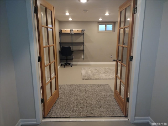 office area with french doors