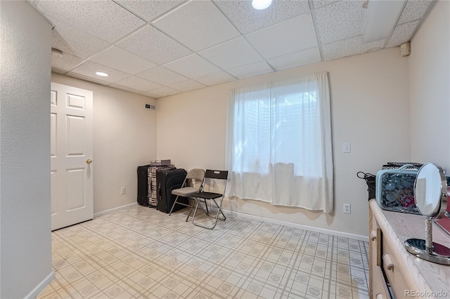 18872 E Prentice Pl, Centennial, CO 80015 - office with a paneled ceiling, baseboards, light flooring, and recessed lighting