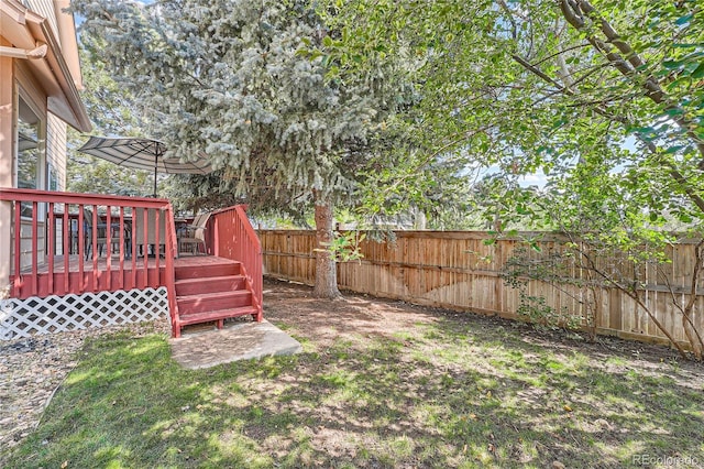 18872 E Prentice Pl, Centennial, CO 80015 - fenced backyard featuring a wooden deck