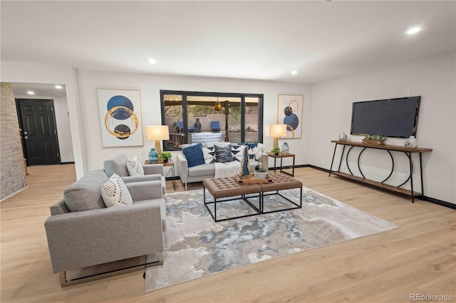 living room featuring light hardwood / wood-style floors