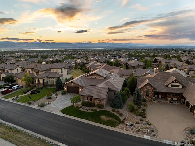 drone / aerial view with a residential view