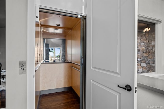 pantry with elevator