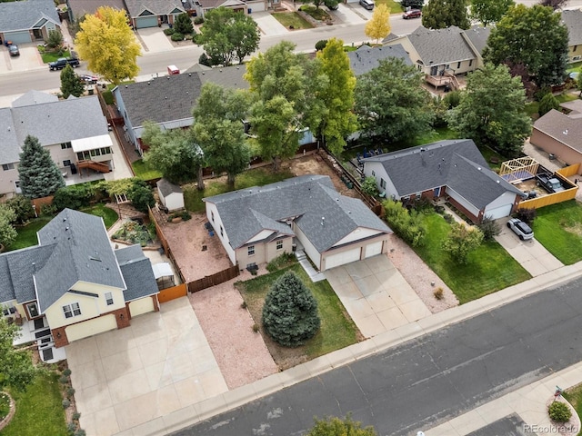 drone / aerial view featuring a residential view