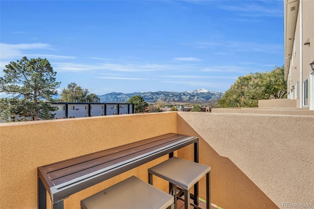 balcony with a mountain view