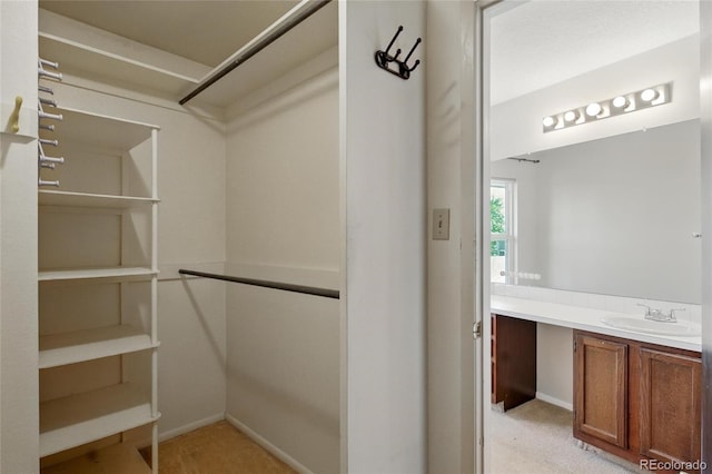 spacious closet with a sink