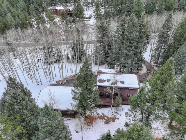 view of snowy aerial view